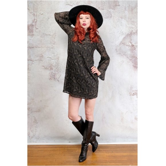 NWT BCBG back and gold lace dress size small - Picture 3 of 6